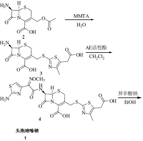 头孢地嗪钠的合成路线